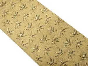 アンティーク　竹笹に花唐草模様織出し丸帯（材料）